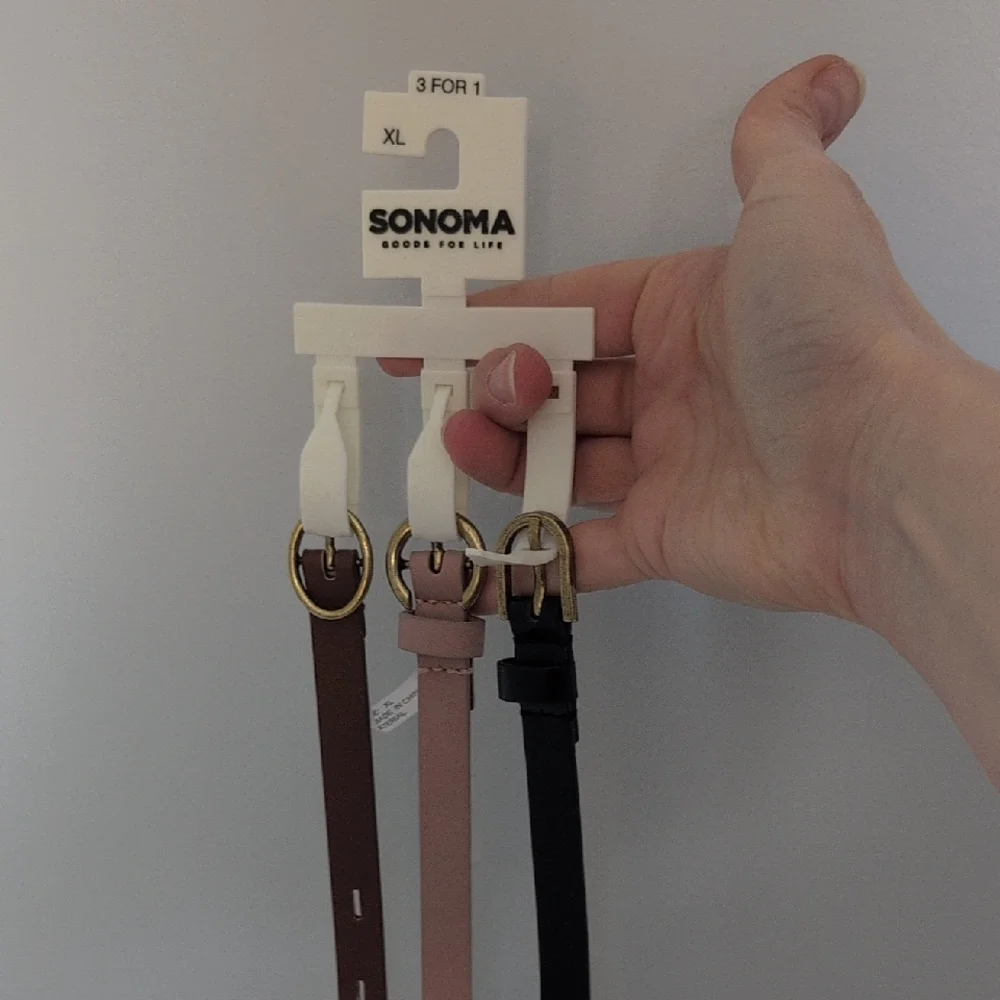 Sonoma Trio Belt Set - Brown, Pink, Black, 44" Length. Fits Up To 32" Waist, XL - Picture 2 of 4